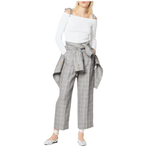 Sandro Rayann Off-the-Shoulder Graphic  Strap Sweater - Picture 3 of 9